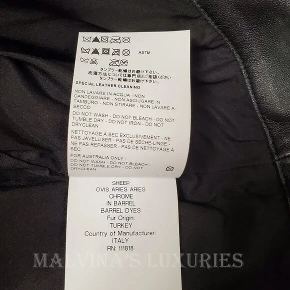 MICHAEL KORS COLLECTION PANTS BLACK LEATHER STRAIGHT LEG PANELED sz 4
